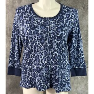 Lot of 2 Denim & Co / D & Co 3/4 Slv Scoop Neck Thermal Tops sz XL (15968)